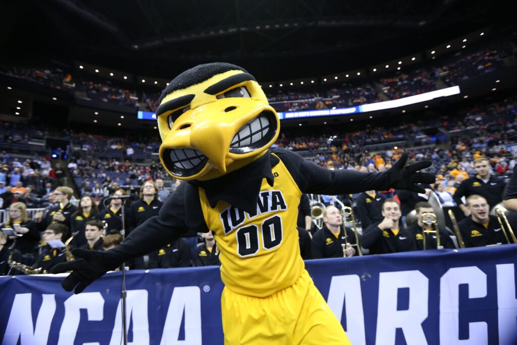 Herky the Hawk student performer honored by Iowa Hawkeyes fans at Carver-Hawkeye Arena
