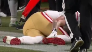 George Kittle Achilles injury as 49ers tight end is carted off after suffering season-ending setback
