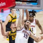 Iowa basketball today Hawkeyes vs Illinois Big Ten battle action photo