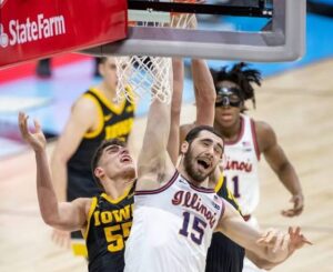 Iowa basketball today Hawkeyes vs Illinois Big Ten battle action photo
