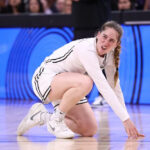 Kate Martin ankle injury during Golden State Valkyries pre-game introductions