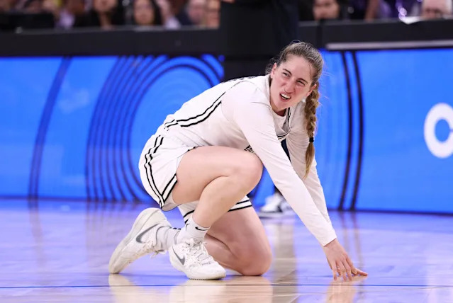 Kate Martin ankle injury during Golden State Valkyries pre-game introductions