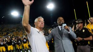 Kirk Ferentz return moment after breaking Big Ten wins record at Kinnick Stadium