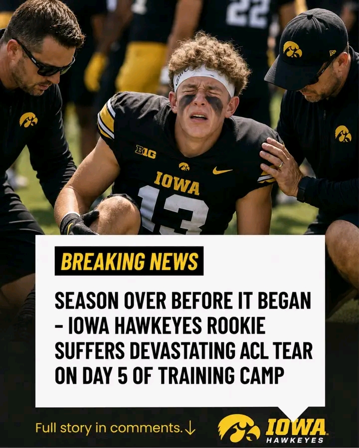 HEARTBREAK FOR IOWA: Hawkeyes Rookie Tradon Bessinger Suffers Season-Ending ACL Injury Just Five Days Into Camp
