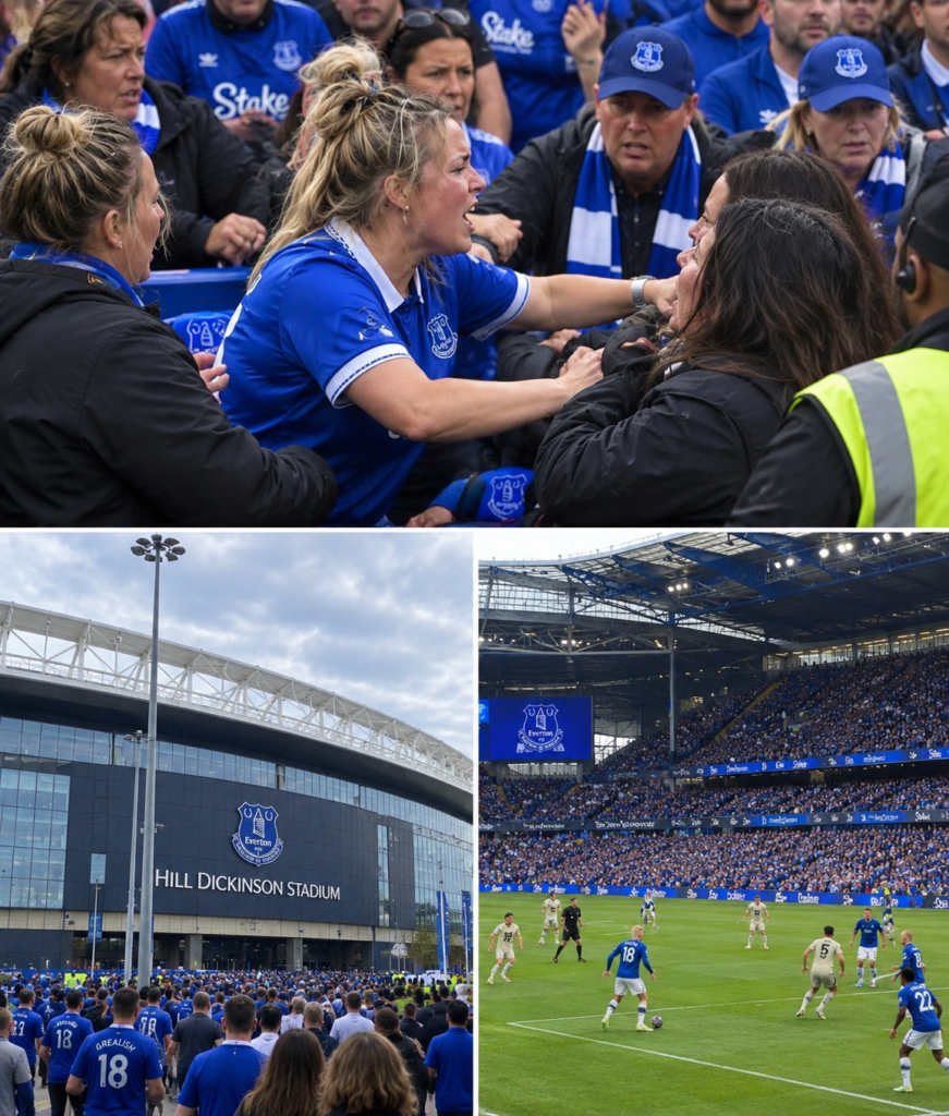 Chaos At Hill Dickinson As Everton Fans Caught Up In Game-Day Confrontation