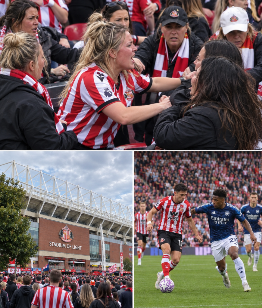 CHAOS IN THE STANDS! Female Sunderland fans throw down in a wild brawl on game day as Granit Xhaka and the Black Cats take center stage!