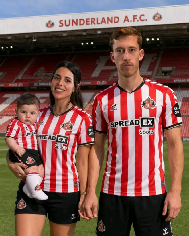 Sunderland AFC defender Thomas Meunier and his wife
